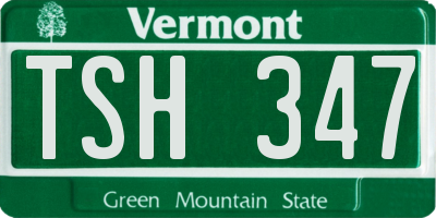 VT license plate TSH347