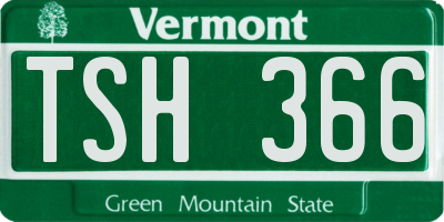 VT license plate TSH366