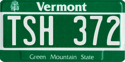 VT license plate TSH372