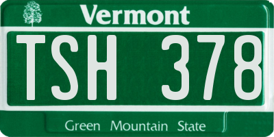 VT license plate TSH378