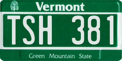 VT license plate TSH381