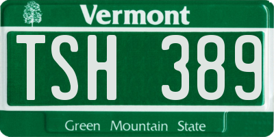 VT license plate TSH389