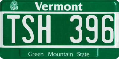 VT license plate TSH396