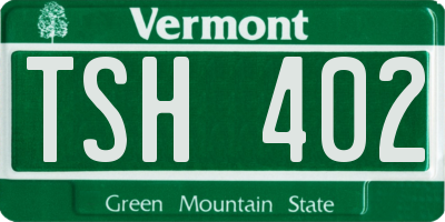 VT license plate TSH402