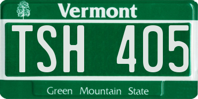 VT license plate TSH405