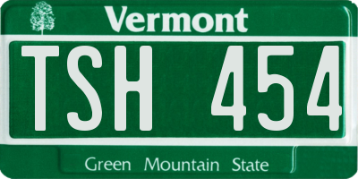 VT license plate TSH454