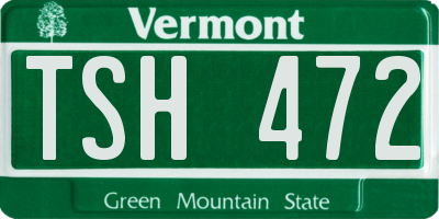 VT license plate TSH472