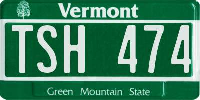 VT license plate TSH474