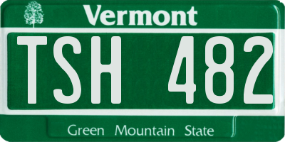 VT license plate TSH482