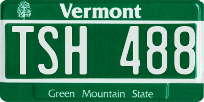 VT license plate TSH488