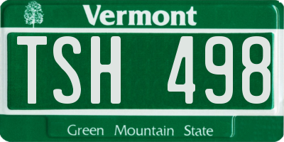 VT license plate TSH498