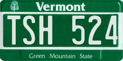 VT license plate TSH524