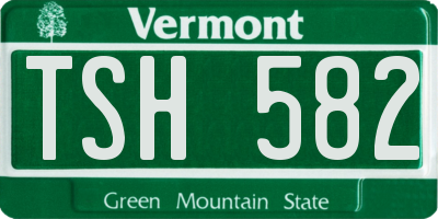 VT license plate TSH582