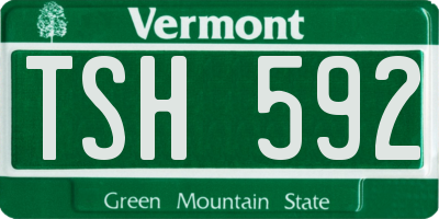 VT license plate TSH592