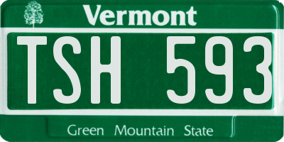 VT license plate TSH593