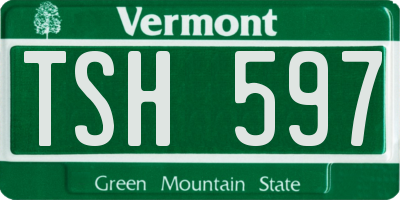VT license plate TSH597