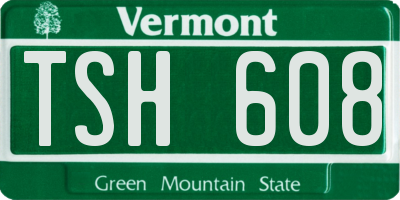VT license plate TSH608