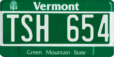 VT license plate TSH654