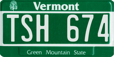 VT license plate TSH674
