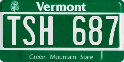 VT license plate TSH687