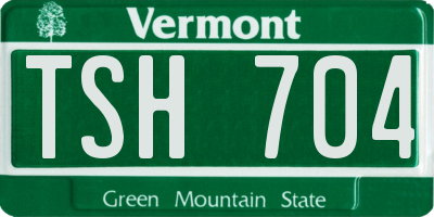 VT license plate TSH704
