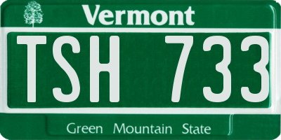 VT license plate TSH733