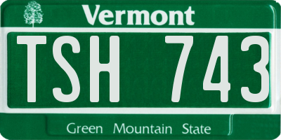 VT license plate TSH743