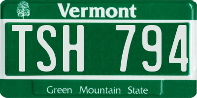VT license plate TSH794