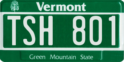VT license plate TSH801