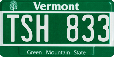 VT license plate TSH833