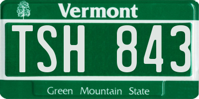 VT license plate TSH843