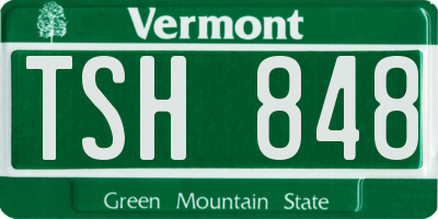 VT license plate TSH848