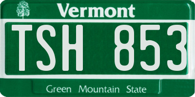 VT license plate TSH853