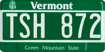 VT license plate TSH872