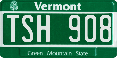 VT license plate TSH908
