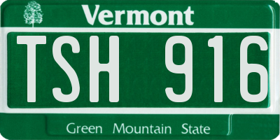 VT license plate TSH916