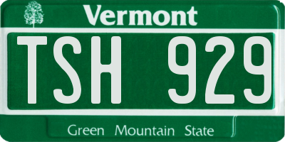 VT license plate TSH929