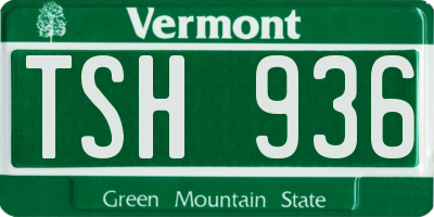 VT license plate TSH936