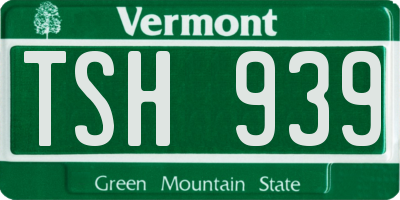 VT license plate TSH939