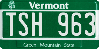 VT license plate TSH963