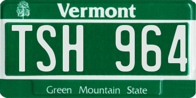 VT license plate TSH964