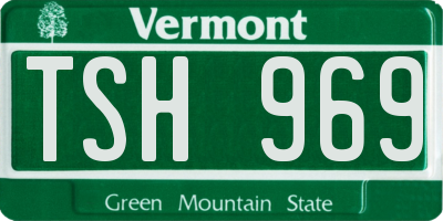 VT license plate TSH969