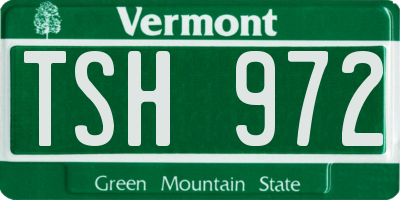 VT license plate TSH972