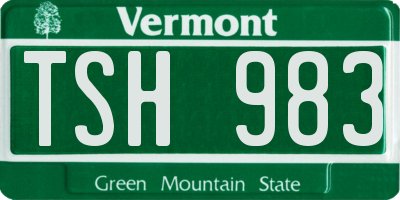 VT license plate TSH983