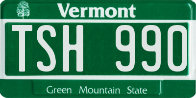 VT license plate TSH990