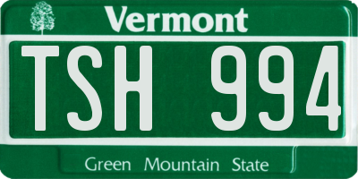 VT license plate TSH994