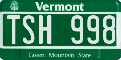 VT license plate TSH998