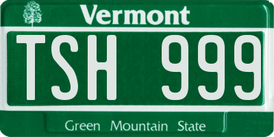 VT license plate TSH999