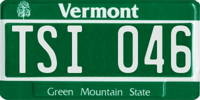 VT license plate TSI046