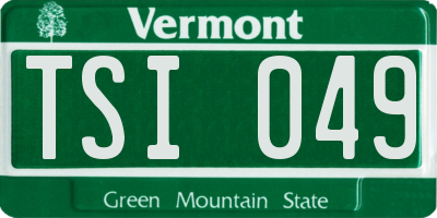 VT license plate TSI049